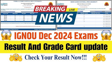 (Breaking News) IGNOU Dec 2024 Exam Result Update || IGNOU Grade Card Status Not Completed