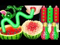 ASMR DRINKING SOUNDS 신기한 물 먹방 POP TUBE, EDIBLE FROG EGGS WATERMELON JELLO SHOOTER BOBA EATING SOUNDS