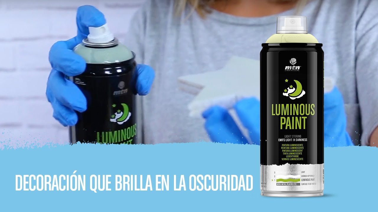 Pintura fotoluminiscente a base acrílica que brilla en la oscuridad 