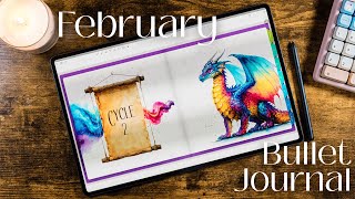 Celebrity February digital bullet journal setup - getting ready for Cycle 2 Wealth