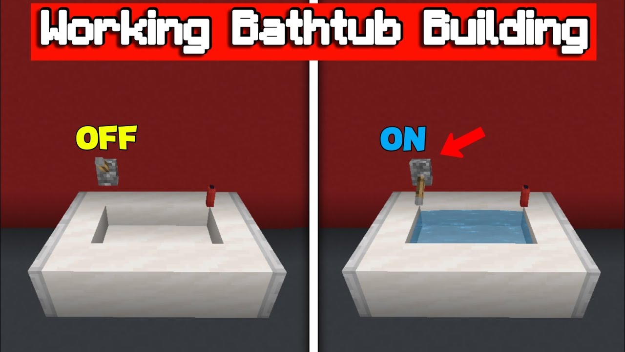 Minecraft How To Build a Working Bathtub YouTube