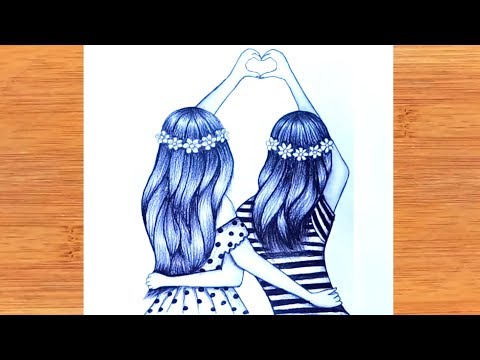 Easy Way To Draw Best Friends Pencil Sketch Tutorial