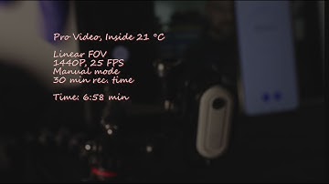 Insta 360 Go 2 / Caddx Peanut most commonly used ProVideo mode/Rec. time/temp on 21°C VS 3°C