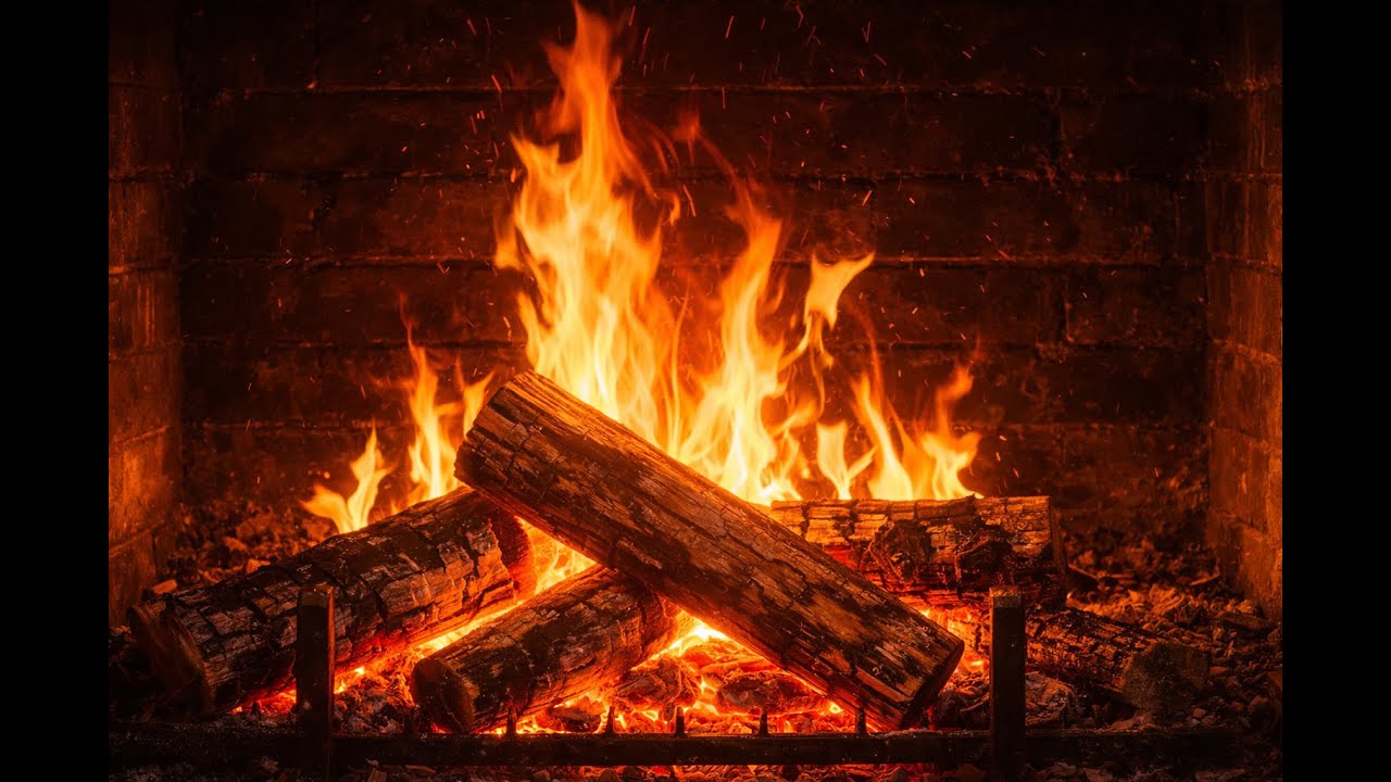 Cozy Fireplace Ambience🔥| Crackling Fire Sounds for Sleep, Relax, Study & Cafe Background (No Music)