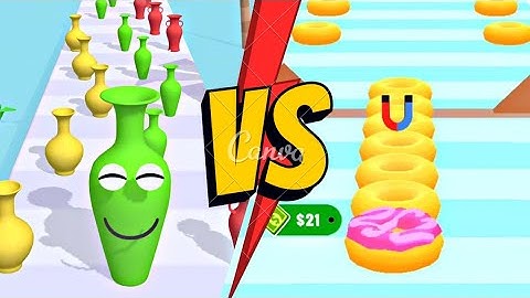 ▶️ Juice Run 🆚️ Donut Stack , Run race 3D