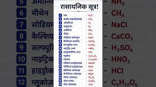 Top 20 Chemical Formula Trick 🧪 | Competitive Exam Special l important formula #gk #shorts #science