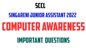 Singareni Junior assistant Exam 2022 Computer Awareness | SCCL Junior Assistant Exam | Top MCQs 2021