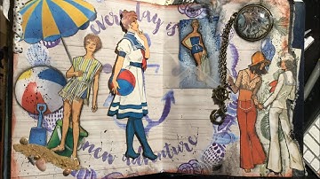 Mixed Media Paper Dolls Altered Book Project  - Video #3: DRESS ME UP