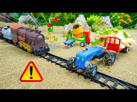 Diy tractor making mini Traffic Lights for train | diy concrete mixer machine | MinMin Creator