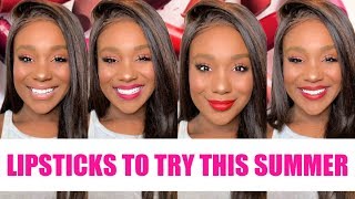 THE BEST SUMMER LIPSTICKS FOR BROWN SKIN / DARK SKIN I Natural Nude Pink Red Bright Orange