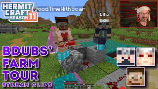 Hermits Tour @bdoubleo's Farms | Stream Clips | Hermitcraft Season 11