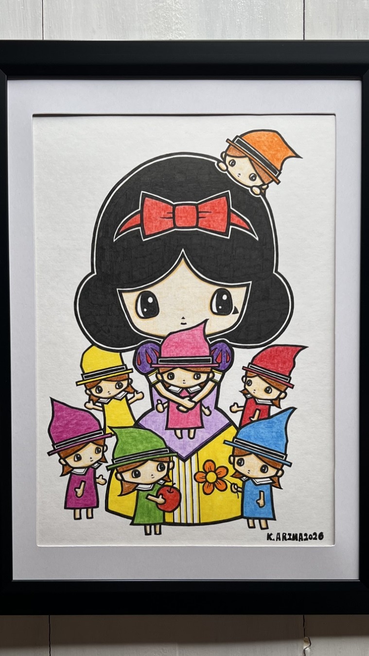 「みんなが主役の小さな童話」｜白雪姫 7人の小人 絵画 原画 動物画 イラスト 美術品・アンティーク・コレクション 「みんなが主役の小さな童話