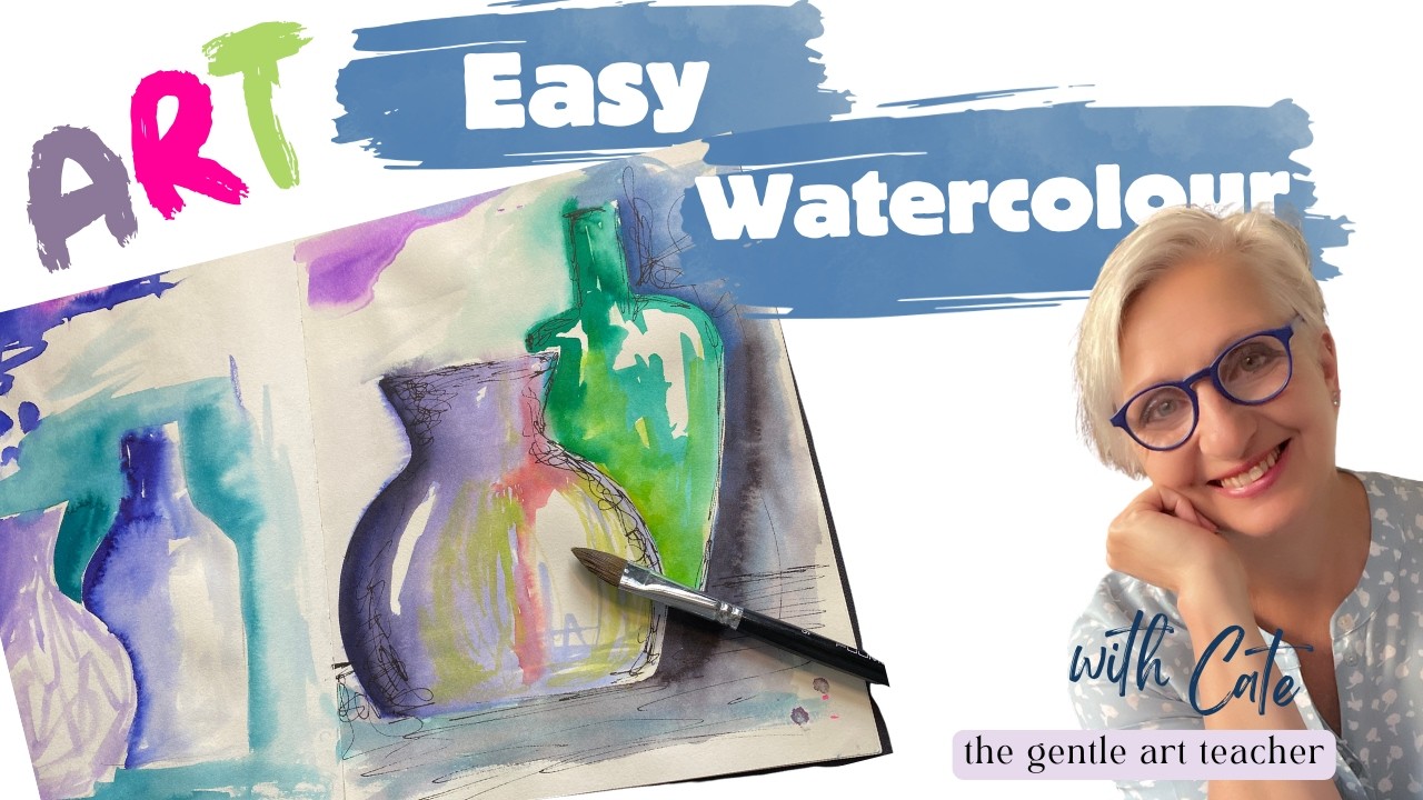 Рисование акварелью стеклянной бутылки для абсолютных новичков