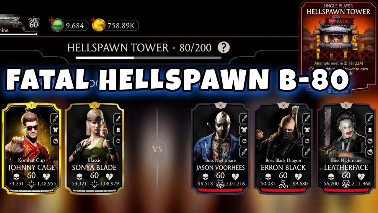 Fatal Hellspawn Tower Battle 80 Fight + Reward || Hard Battle || Mk Mobile ||