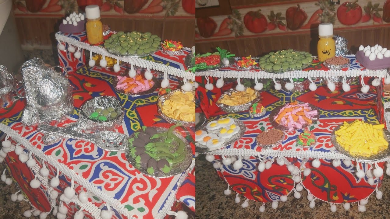 عربيه الفول احلى ديكورات رمضان من الكارتون وكل مصغراتها من الفوم الصلصال
