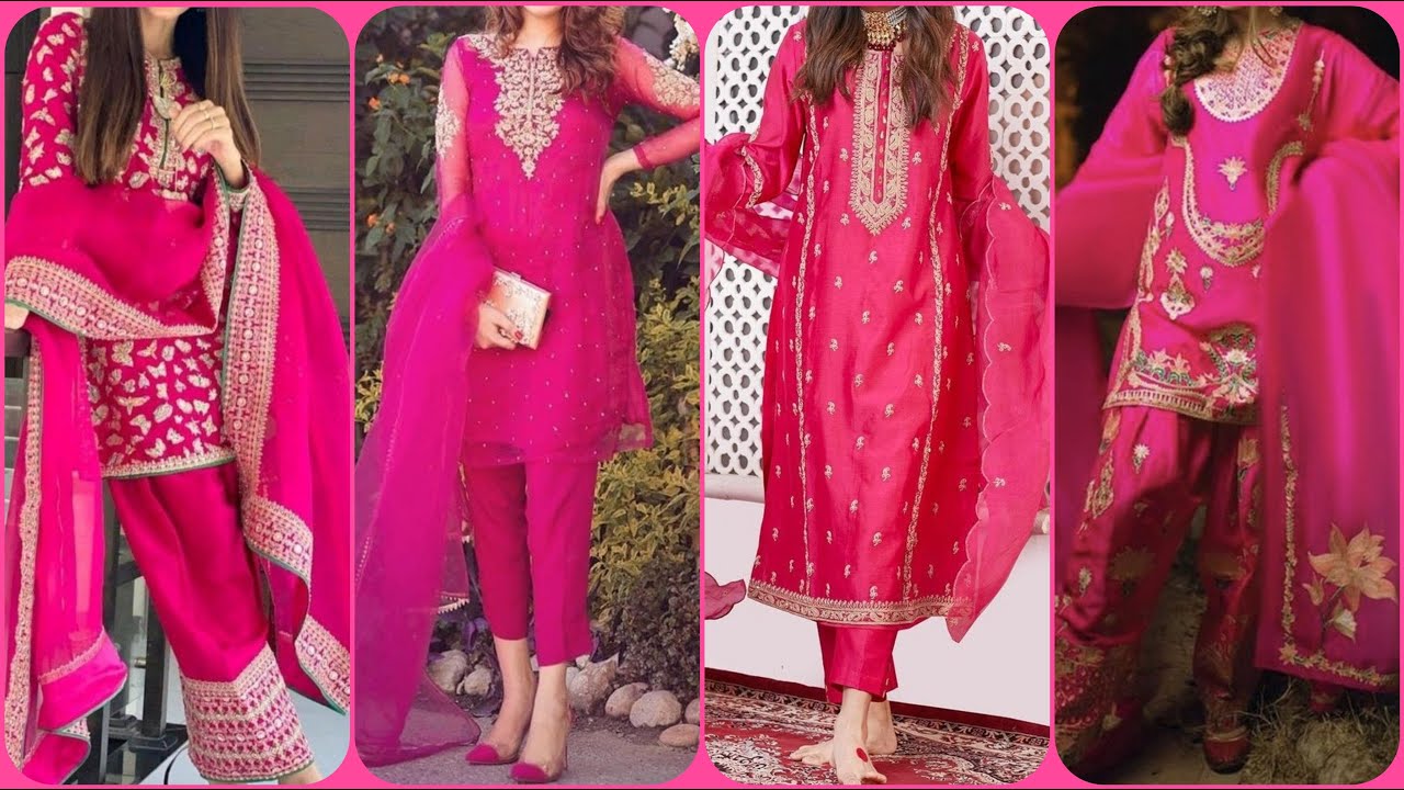 Ravishing Shocking Pink Dresses| Pink Dresses for Women| Pink Wedding Dress| Dark Pink Dress|