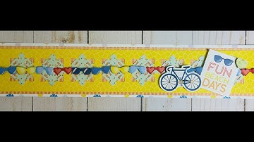 Square Tiles Border with Creative Memories Scrap Happy 2.0 paper pack