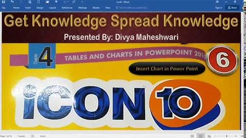 COMPUTER ICON 10 PART-2 CLASS-6 CH-4 TABLES AND CHARTS IN POWERPOINT