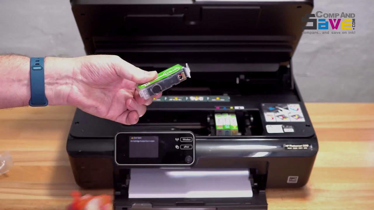 HP Photosmart 5510 printer Ink Cartridges Installation - YouTube