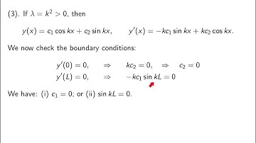 V8-11: Eigenvalue problems example with Neumann Boundary Conditions; Elementary Differential eqns
