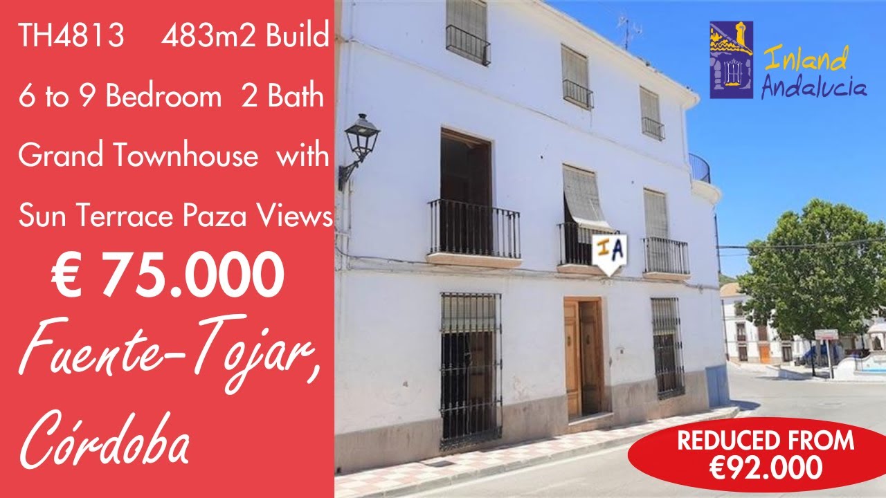 75K, 483m2 build 6 to 9 Bed Townhouse + Big Plot Property for sale in Spain inland Andalucia TH4813
