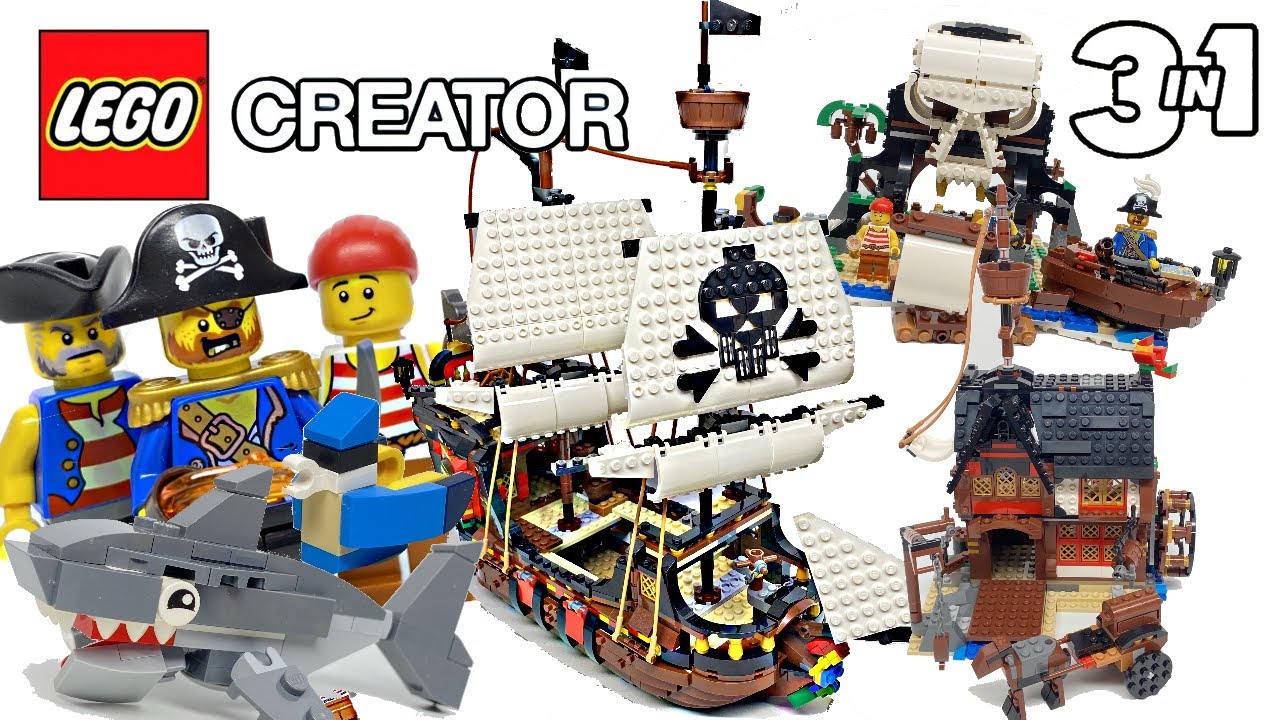 LEGO Creator 3in1 Pirate Ship 31109 Building Playset for Kids who Love Pirates and Model Ships 1,260 Pieces New 2020 Makes a Great Gift for Children who Like Creative Play and Adventures