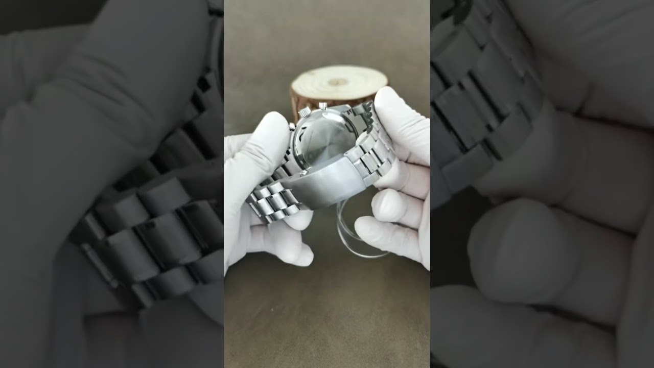 40mm Stainless Steel Case Strap Fit for VK63 Movement Gold Words Aluminum Bezel Moo