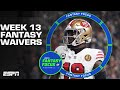 Week 13 wavier wire  week 12 winners  losers    fantasy focus