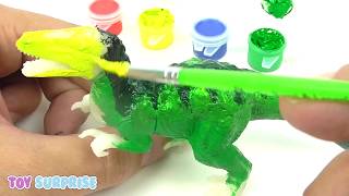 Pintando dinosaurios con acuarelas para niños