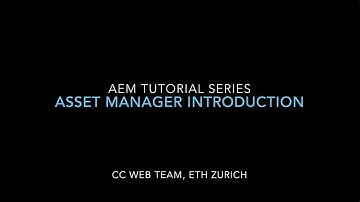AEM Asset manager introduction