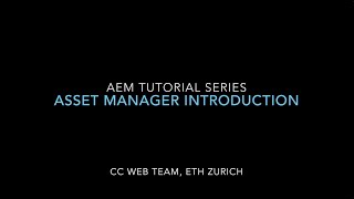 AEM Asset manager introduction