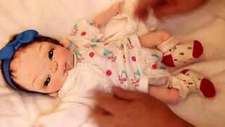 Cloth Doll Handmade Poupée Puppen Bambola Muñecas   Soft Sculpture Baby Girl 4 Weeks Preemie Fluff