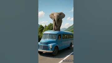 Elephant saved the bus from accident due to sliding of mountain 😭 #ai #elephant #accident #bus