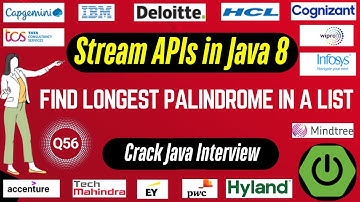 Java 8 Stream API Interview Questions: Find Longest Palindrome in a List using Java 8 Streams API