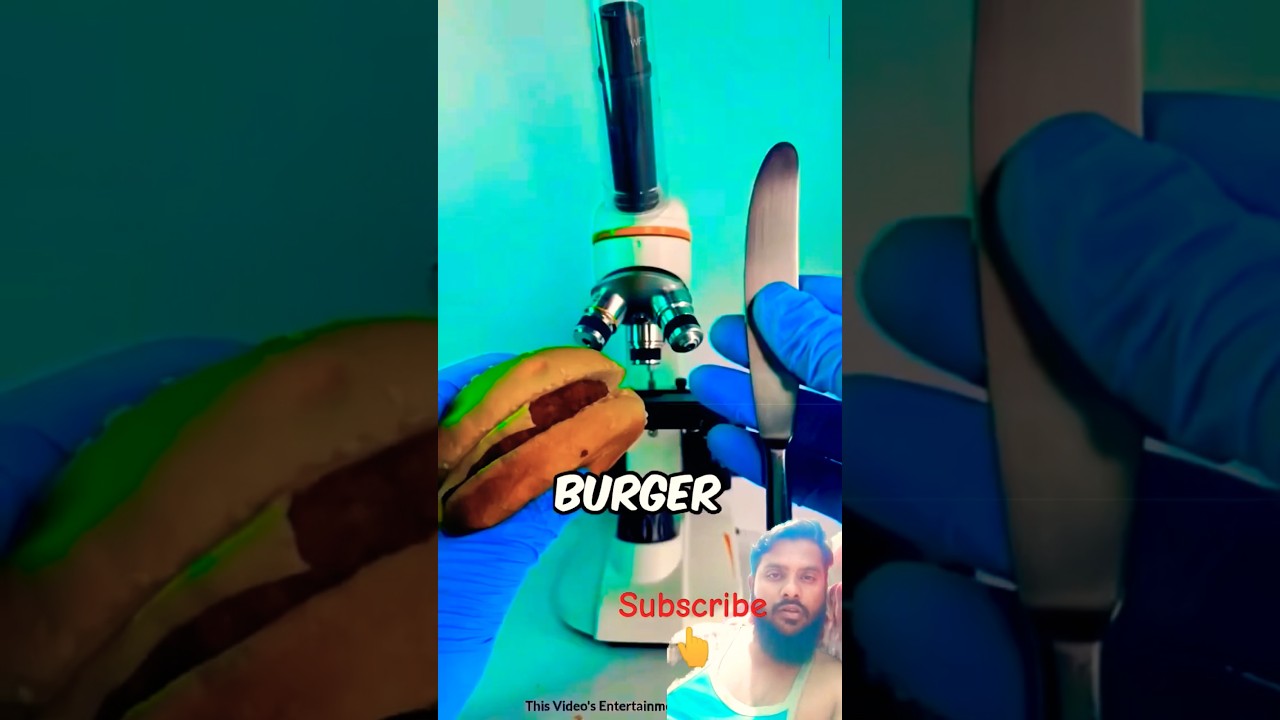 😱😱 Burger in microscope 😲😲🔬🔬