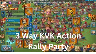 3 Way KVK rally Action, 3 rival's got unite for 1 rally trap ! lord's mobile action