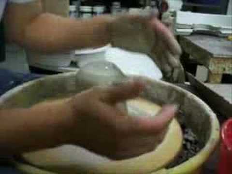 Wedging Clay in Preparation for Wheel Throwing Pottery 