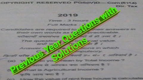M.com 4th semester (2019) Direct tax previous question paper with solutions.VBU & BBMKU (with pdf)