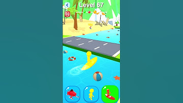 Funny race behinde the cave and water