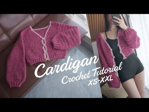 Crochet Cardigan Sweater Tutorial for Beginners - FREE Pattern