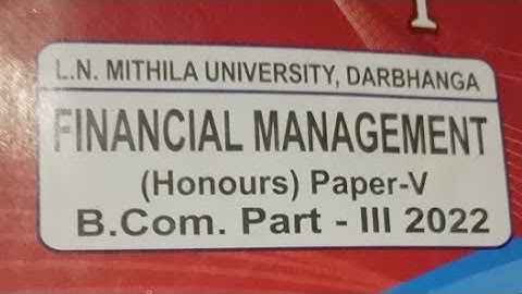 B.com Part 3 Financial Management Live Class L-1 bcom part 3 financial management vvi question 2022