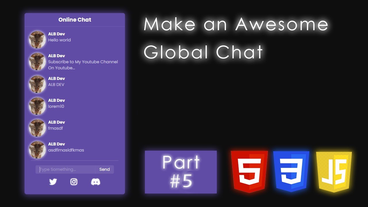 Part#5 - Make a Global Chat With HTML, CSS and JavaScript - YouTube