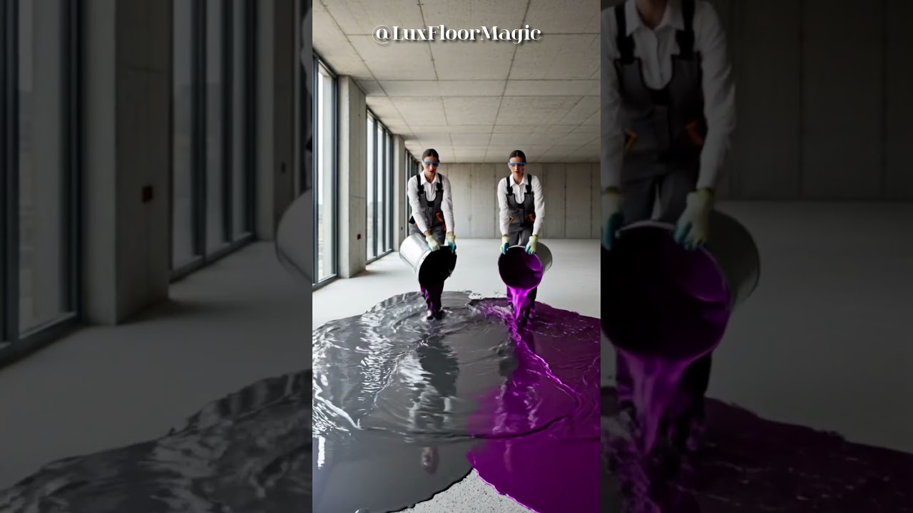 Luxury Grey & Violet Epoxy Floor Transformation | Mirror-Gloss Finish 