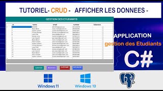 2-C# CRUD - CONNECTER PostgreSQL et AFFICHER les Données sur un DataGridView