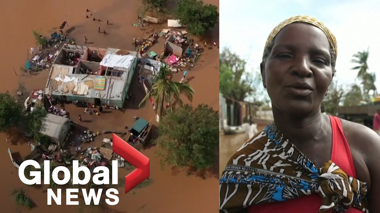 Cyclone Eloise: Drone footage shows devastation in Mozambique as thousands displaced from flooding