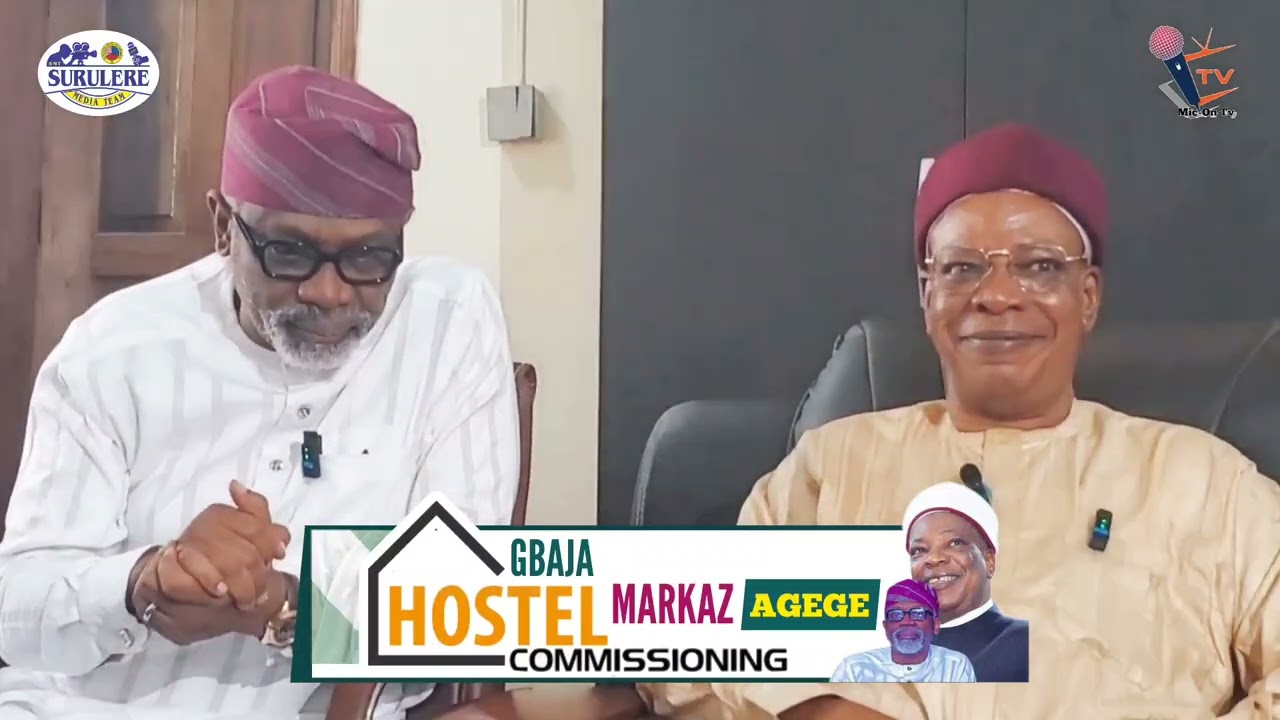 COMMISSIONING OF THE MARKAZ AGEGE HOSTEL BY RT. HON. FEMI GBAJABIAMILA ON THIS DAY 2ND JAN. 2024.
