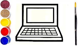 Coloring For Kids With Laptop Glitter Coloring Pages For Children