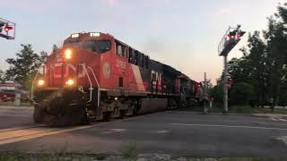 CN’s NEWMARKET North -CN 3169 Southbound through Gravenhurst @0520, June 21 2020. *RAILS CREEK!