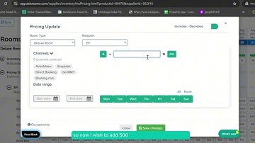 How to Increase or Decrease Room Rates | AxisRooms Channel Manager Tutorial