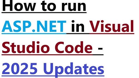 How to run asp.net in vscode